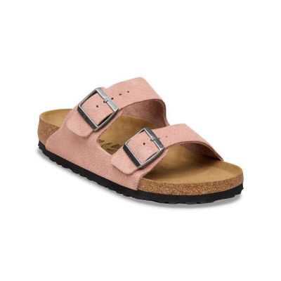 Birkenstock Arizona Suede Leather Narrow Fit Pink Clay - Roz - Sandale Birkenstock Arizona Suede Leather Narrow Fit Pink Clay - Roz - Sandale