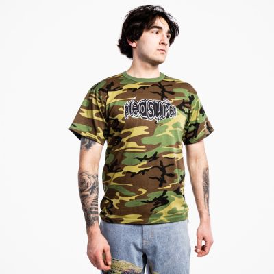 Pleasures Strain Logo T-Shirt Camo - Verde - Tricou cu maneca scurta Pleasures Strain Logo T-Shirt Camo - Verde - Tricou cu maneca scurta