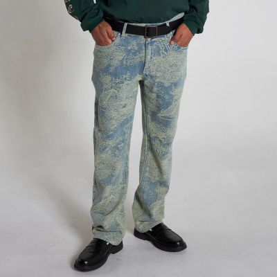 Pleasures Dizzy 5 Pocket Denim Yellow - Galben - Pantaloni